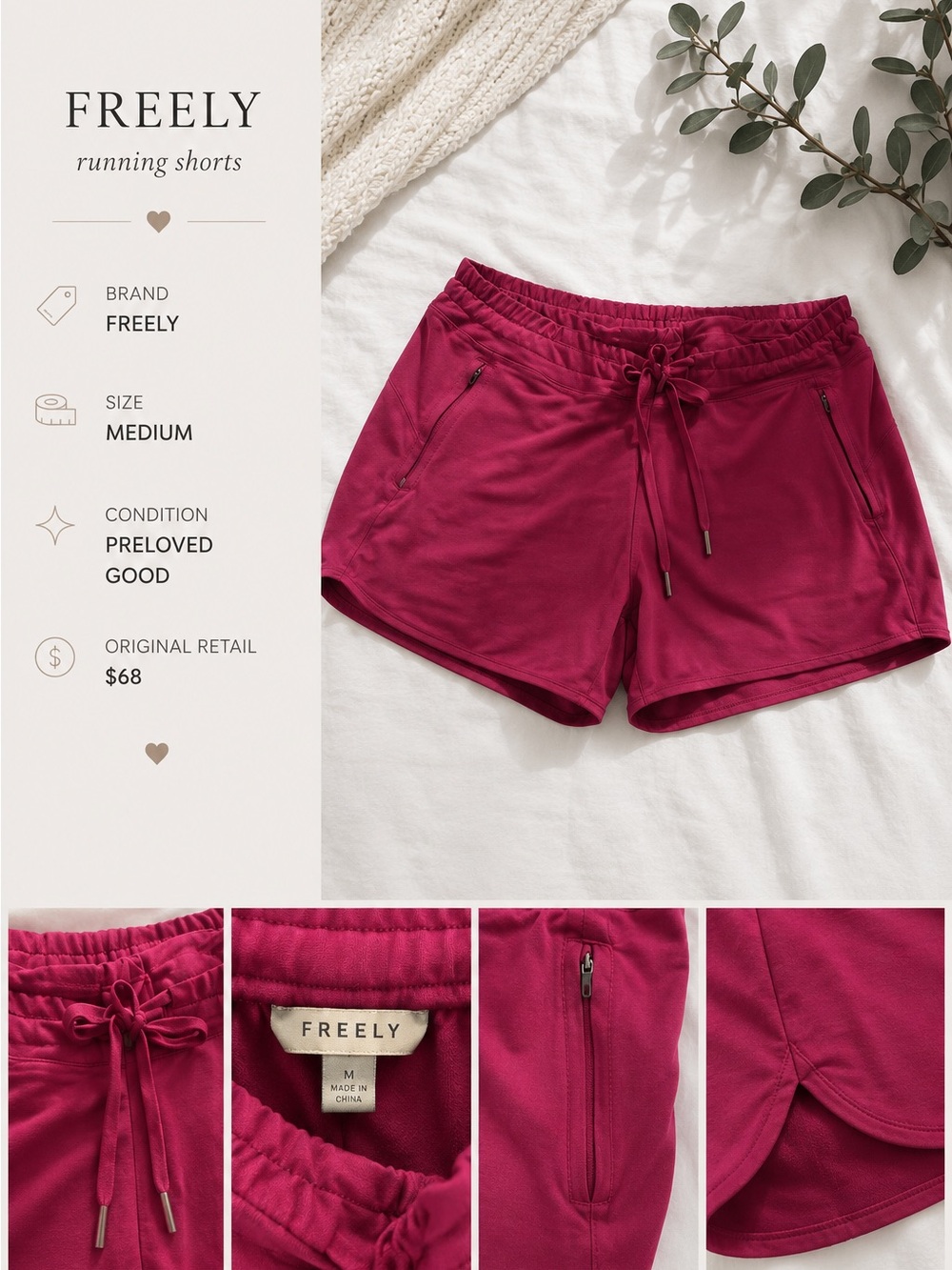 Freely Women's Athletic Shorts in Berry Pink - Medium